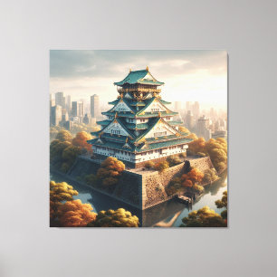 Impressão Em Tela Osaka Castle Japan Landscape Viagens vintage
