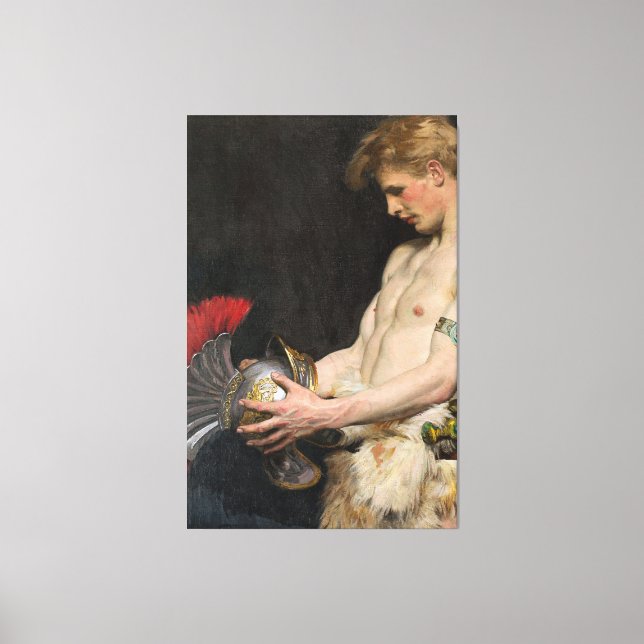 Impressão Em Tela Osmar Schindler Germanic Warrior com Capacete (190 (Frente)