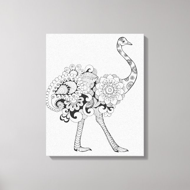 Impressão Em Tela Ostrich inspirado 6 (Frente)