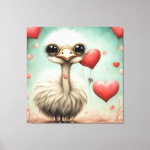 Impressão Em Tela Ostrich Love 3