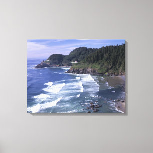 Impressão Em Tela OU, Costa do Oregon, Farol de Heceta Head, em