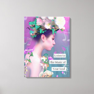 Impressão Em Tela Ouça a música da sua alma   Inprimível
