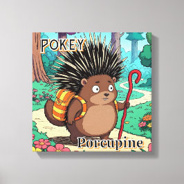 Impressão Em Tela ouriço Pokey  | Arte de berçário infantil de desen