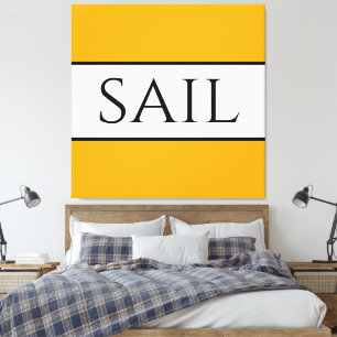 Impressão Em Tela Ouro Amarelo Amarelo-Amarelo--SAIL - Stripes de Ve