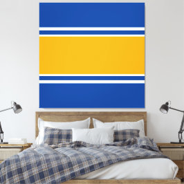 Impressão Em Tela Ouro Amarelo-Corredor Branco Em Azul Brilhante