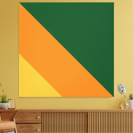 Impressão Em Tela Ouro Amarelo Verde Floresta Retroativa