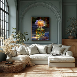 Impressão Em Tela Ouro Bloom Elixir - Dreamlike Floral Perfume