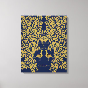Impressão Em Tela Ouro gatsby do livro de hóspedes do casamento do