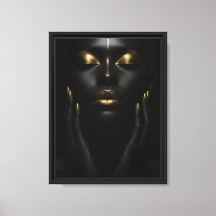 Impressão Em Tela Ouro Grace on Dark Skin - Beleza Africana