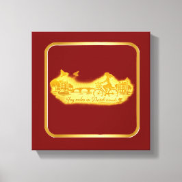 Impressão Em Tela Ouro Pontes Em Arco Amsterdã Charme