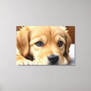 Impressão Em Tela Ouro Retriever Puppy