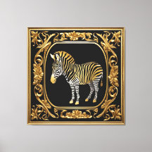 Ouro zebra e quadro decorativo negro