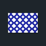 Impressão Em Tela Ouros brancos no Marinho<br><div class="desc">Um padrão ousado e geométrico de grandes e pequenos diamantes brancos em um fundo de marinho. O azul escuro forma uma trava que separa as formas de diamante. Imagem de pixel 9000 x 6000 criada digitalmente. ©2014 Claire E. Skinner,  Todos os direitos reservados.</div>