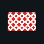 Impressão Em Tela Ouros vermelhos em branco<br><div class="desc">Um padrão ousado e geométrico de grandes e pequenos diamantes vermelhos num fundo branco. O branco forma uma trava que separa as formas de diamante. Imagem de pixel 9000 x 6000 criada digitalmente. Copyright ©2013 Claire E. Skinner,  Todos os direitos reservados.</div>