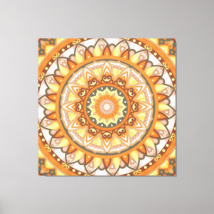Impressão Em Tela Outono Mandala Quente Outono Boho Laranja Aconcheg