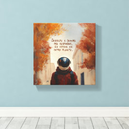 Impressão Em Tela Outro Planeta (com frase)