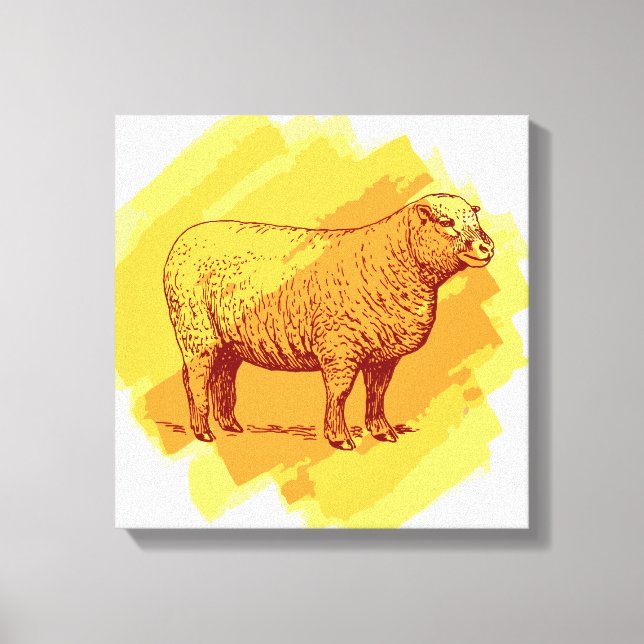 Impressão Em Tela Ovelha (Frente)