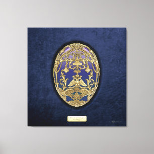 Impressão Em Tela Ovos Faberge: Ovo Tsarevich no Veludo Azul