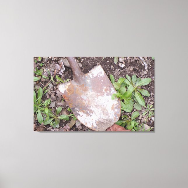 Impressão Em Tela Pá enferrujada na tela das ervas (Frente)