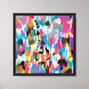 Impressão Em Tela Padrão Abstrato de Folhas Brilhantes