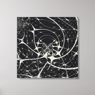 Impressão Em Tela Padrão Abstrato de Teia de Aranha Gótica Dourada