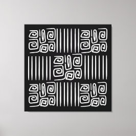 Impressão Em Tela Padrão abstrato preto e branco elegante