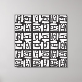Impressão Em Tela Padrão Abstrato Preto e Branco Elegante