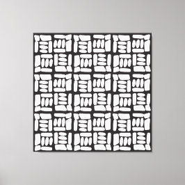Impressão Em Tela Padrão Abstrato Preto e Branco Elegante