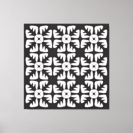 Impressão Em Tela Padrão Abstrato Preto e Branco Elegante