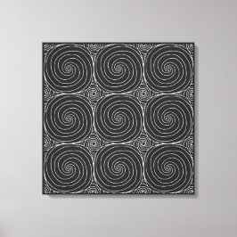 Impressão Em Tela Padrão Abstrato Preto e Branco Elegante