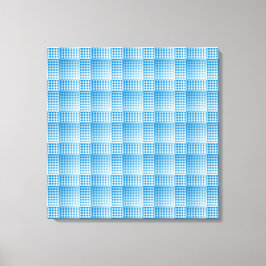Impressão Em Tela Padrão Abstrato Xadrez Branco Azul