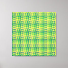 Impressão Em Tela Padrão Abstrato Xadrez Verde Azul