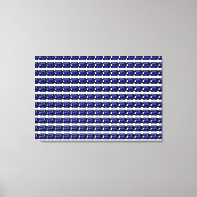 Impressão Em Tela Padrão Azul (Frente)