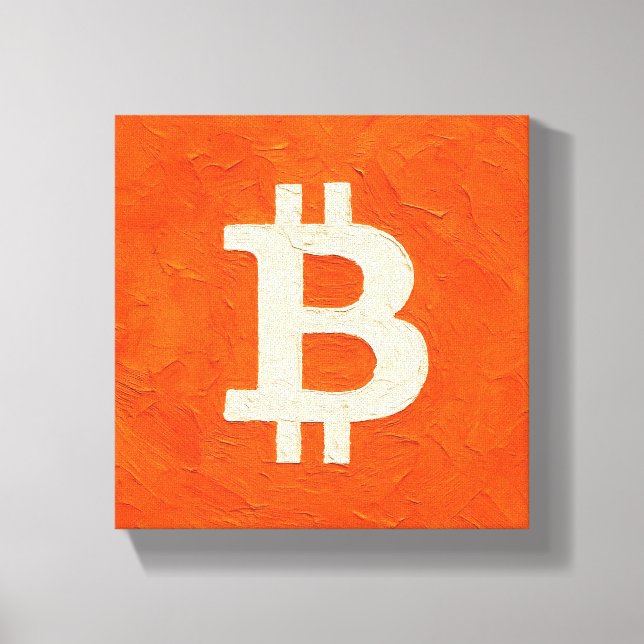 Impressão Em Tela Padrão Bitcoin (Óleo, Estilo: 4) (Frente)
