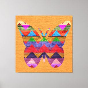 Impressão Em Tela Padrão Chevron Butterfly