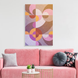 Impressão Em Tela Padrão colorido de círculos retrô abstratos geomét
