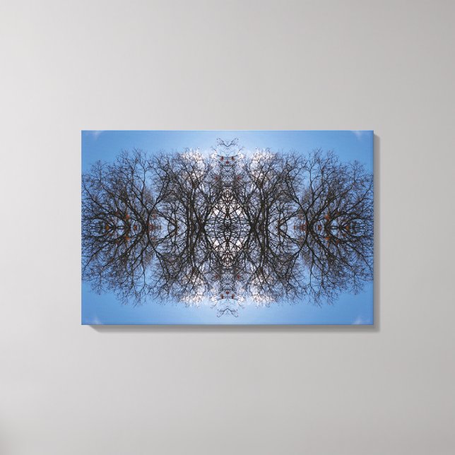 Impressão Em Tela Padrão da árvore de imagens espelhadas (Frente)