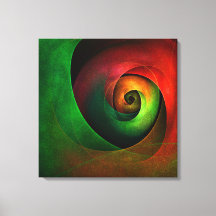 Padrão de Abstrato de Arte Vermelha Verde Floral M