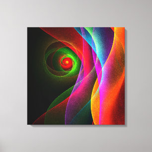 Impressão Em Tela Padrão de Abstrato de Arte Vermelho Verde Laranja 