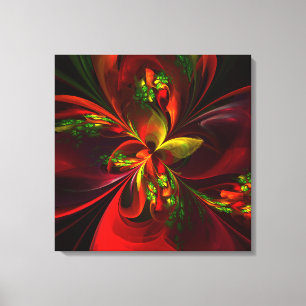Impressão Em Tela Padrão de Abstrato Floral Verde Moderno #05