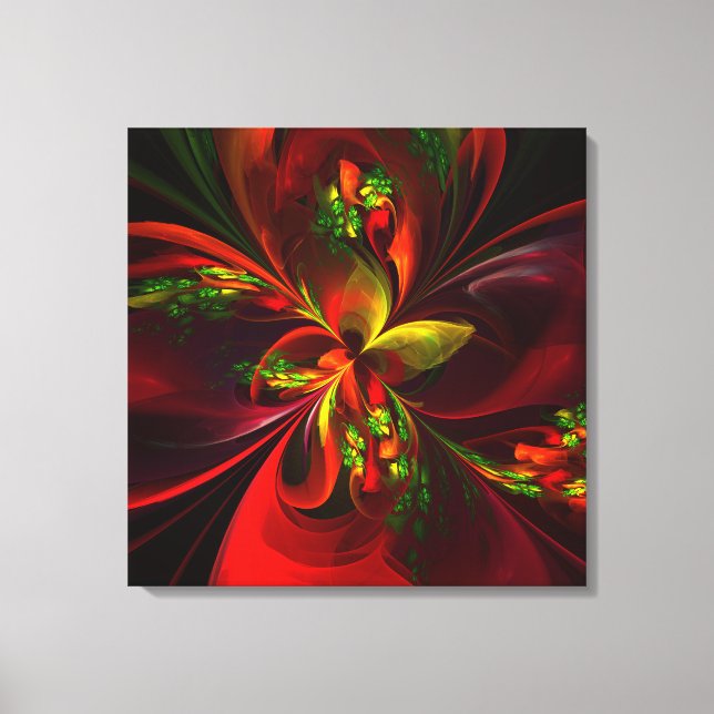 Impressão Em Tela Padrão de Abstrato Floral Verde Moderno #05 (Frente)
