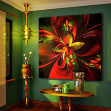 Padrão de Abstrato Floral Verde Moderno #05