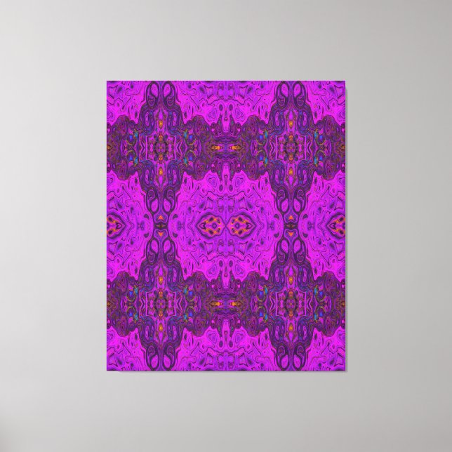 Impressão Em Tela Padrão de abstrato Magenta e Groovy Preto (Frente)