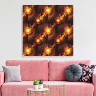 Impressão Em Tela Padrão de Arte Abstrata Boho Elegante Moderno Dour