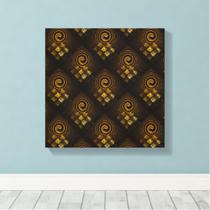 Impressão Em Tela Padrão de Arte Abstrata Boho Moderno Elegante Dour