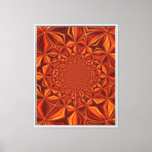 Impressão Em Tela Padrão de Arte Digital Kaleidoscópio Vermelho-6666