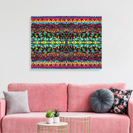 Impressão Em Tela Padrão de Arte Geométrica de Voz Hipotica Colorida