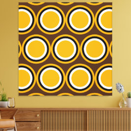 Impressão Em Tela Padrão de Arte Marrom Amarelo-Amarelo-Retro