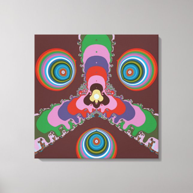 Impressão Em Tela Padrão de Arte Retro Psicodélico dos Anos 70 (Frente)