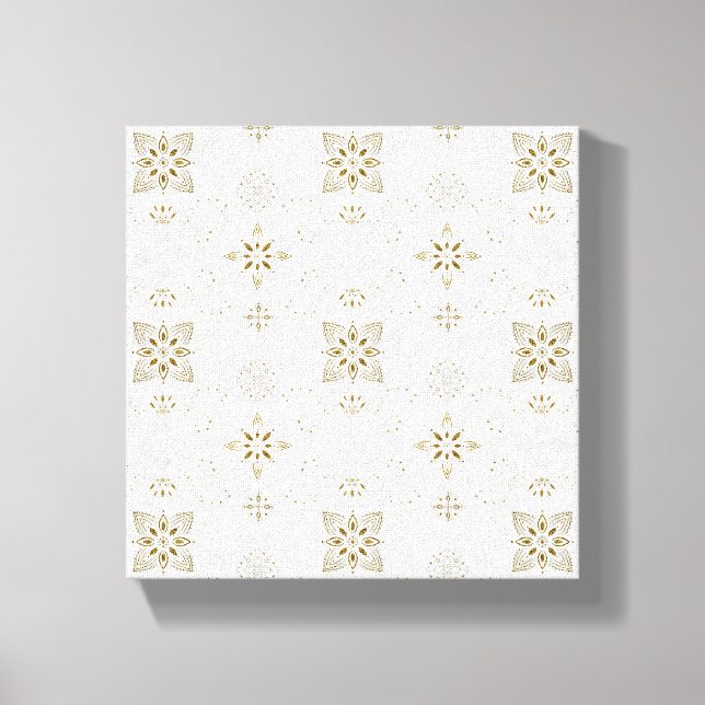 Impressão Em Tela Padrão de Azulejo Dourado Elegante simples (Frente)